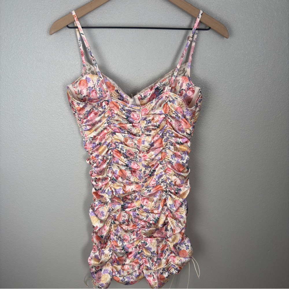 For Love & Lemons Gardenia Floral Mini Bustier Slip Dress - Picture 6 of 9